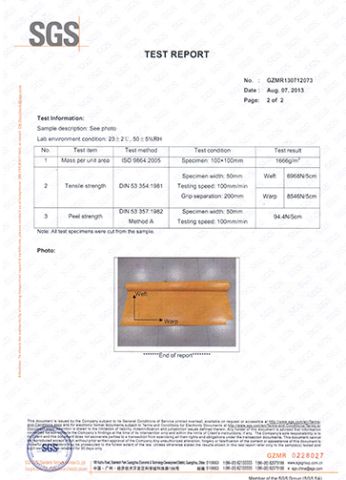 SGS Material Test Report certificate from Qingdao Doowin Rubber And Plastic Co., Ltd.