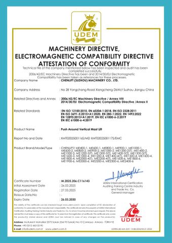 CHENLIFT ME CE Certificate certificate from Chenlift (Suzhou) Machinery Co., Ltd