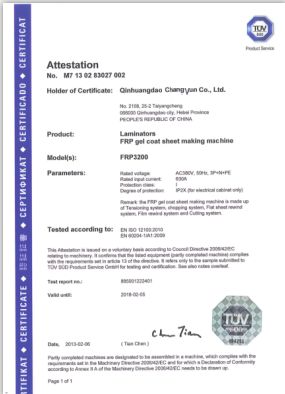 CE Certificate certificate of QINHUANGDAO TAIWEN BUILDING MATERIALS CO., LTD. – certificate photo, supplier certificates section