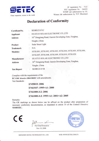 Our certificates certificate from Zhongdi (Ningbo) Energy Co., Ltd.