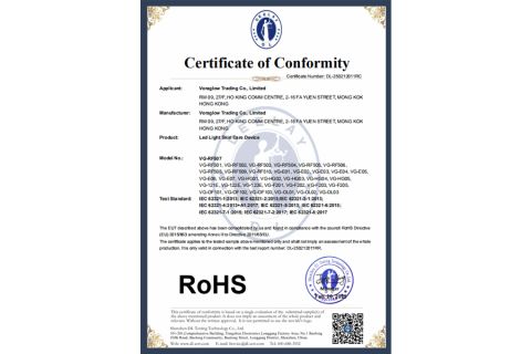 Certificate certificate from Voraglow Trading Co., Ltd