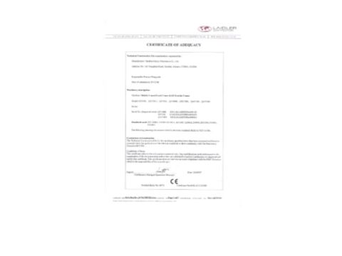 Certificate certificate from Wuhan Visbull Machinery Co., Ltd.