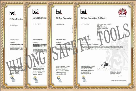 CE Certificates certificate from Yulong Safety Tools Manufacture Corp., Ltd.