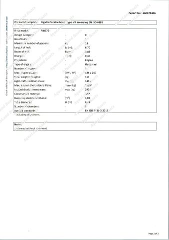 CE-RIB670M certificate from Qingdao Aqualand Marine Co., Ltd