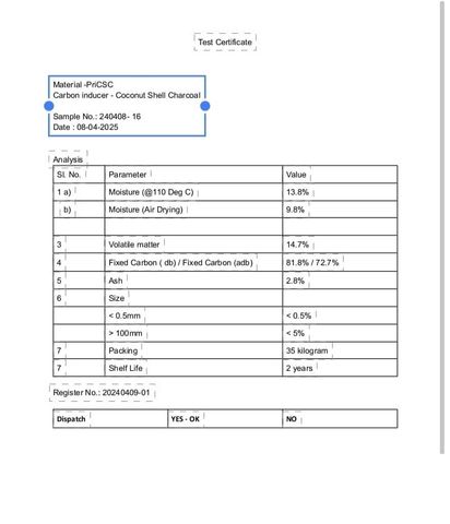 Test report certificate from Coco Nxt