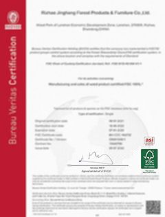 certificate certificate from Qingdao Jiamujia Wood Industry Co., Ltd.