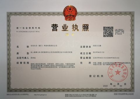 Business Licence of Trading certificate from TIGER(XIAMEN)X-M CO., LTD.