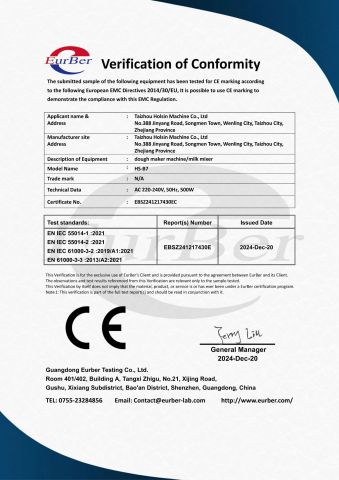 CE certificate from Taizhou Holsin Machine Co., Ltd