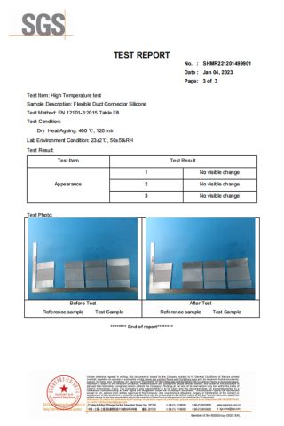 High temperature resistance test certificate from Ningbo Imetal Industry Co., Ltd