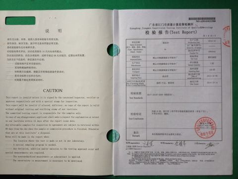 Guangdong Jiangmen Supervision Testing Institute of Quality&Metrology Test Report certificate from Heshan Xindonghua Umbrella Factory
