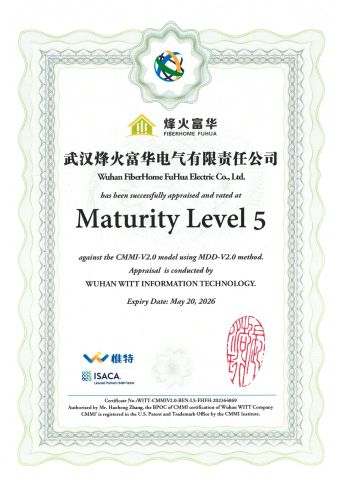 CMMI 5 certificate from Wuhan Fiberhome Fuhua Electric Co., Ltd.