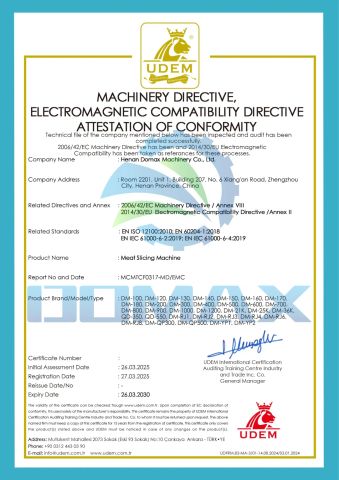 CE certificate from Henan Domax Machinery Co., Ltd.