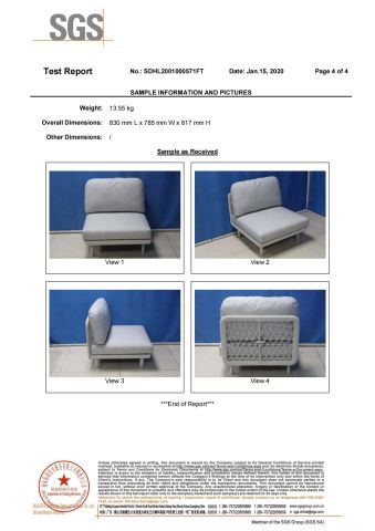 SGS certificate from Foshan Hanse Industrial Co., Ltd.