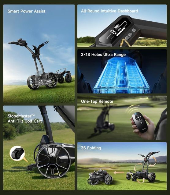 NAVEE Birdie 3X Auto Follow Electric Golf Push Cart Remote Foldable - Image 3