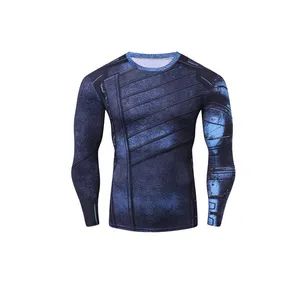 Wholesale MMA Polyester Fitness Custom Sublimation Printing Rash Guard Gym Compression Shirt - Image 5