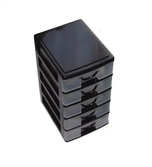 Plastic Three-Layer Storage Box Desktop Divider Boxes Three Drawers Plastic Storage - Image 3