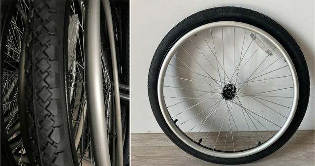 24" Rough terrain wheelchair wheel Color Black Width 1.75 Inch Diameter 24 Inch Feature Reflector Terrain Suitability Rough - Image 1