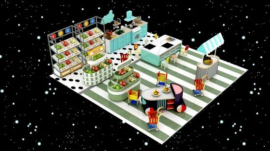 Child-Sized Play Market Stall Equipment Sets for Indoor Playground - Image 3
