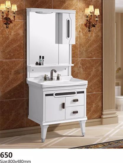 High Quality PVC Painted Floor Mounted Bathroom Cabinets - Image 2