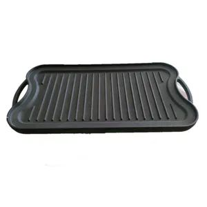 Factory Manufacture High Quality Rectangle Cast Iron BBQ Grill Griddle - Image 6