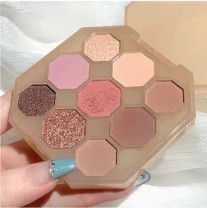 Milk Tea Bear Nine Color Eyeshadow Tray Earth Color Eyeshadow Makeup - Image 3