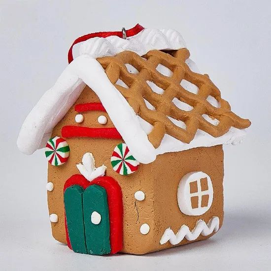Wholesale Price OEM Manufacturer Personalized Navidad Xmas Hanging Ornaments Gifts Crafts Custom Clay Gingerbread Small House Christmas Tree Decorations Factory - Image 3
