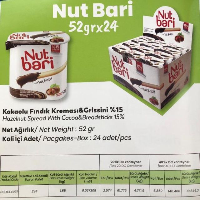Hazelnuts Cream Nut Content 15 % Hazelnut Form Spread With Cocoa And Grissini - Image 1