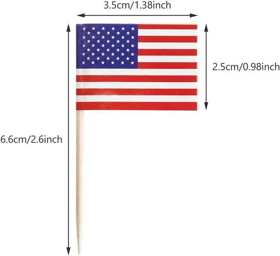 Toothpick Flags Cocktail Picks Mini Stick Cupcake Toppers Country Picks Party Decoration - Image 2