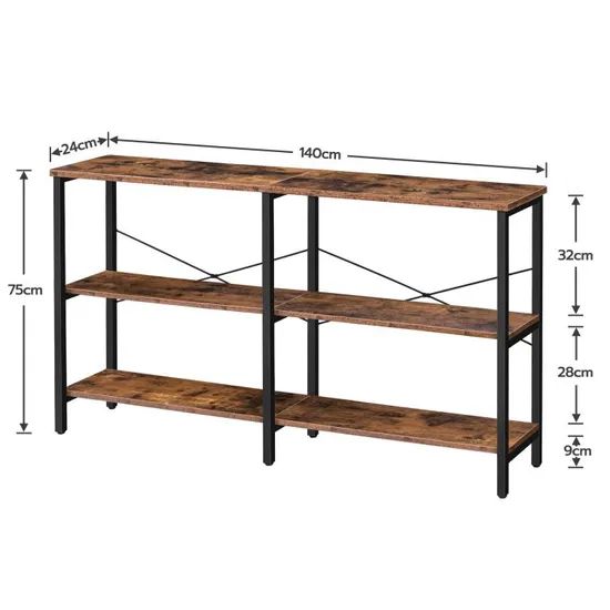 Hoobro Foyer Console Table Sofa Table 3-Tier Storage Open Shelves for Entryway - Image 2