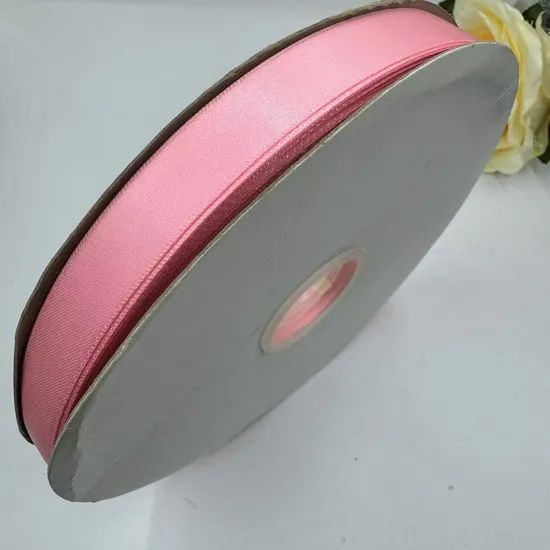 100% Polyester 15mm Single Face Lt. Coral Satin Ribbon for Custom Logo - Image 4