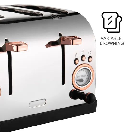 Automatic Fast Heating Wide Slots Bread Toaster with Removable Crumb Tray Toasters Cooking Appliances 4 Slice Toaster - Image 4