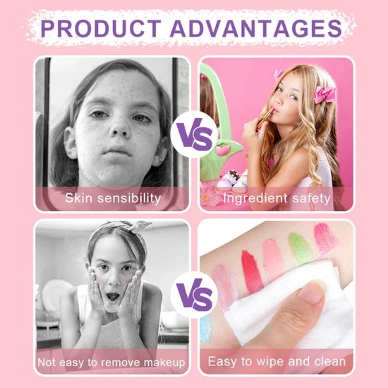 Washable DIY Makeup Set for Girls - Safe & Fun Usage Other Origin China Model NO. 51051 Target Area Face Trademark sollasy - Image 3