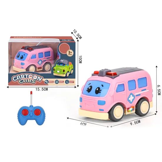 Children Toy Vehicles Remote Control Cartoon Bus Car with Light - Image 6