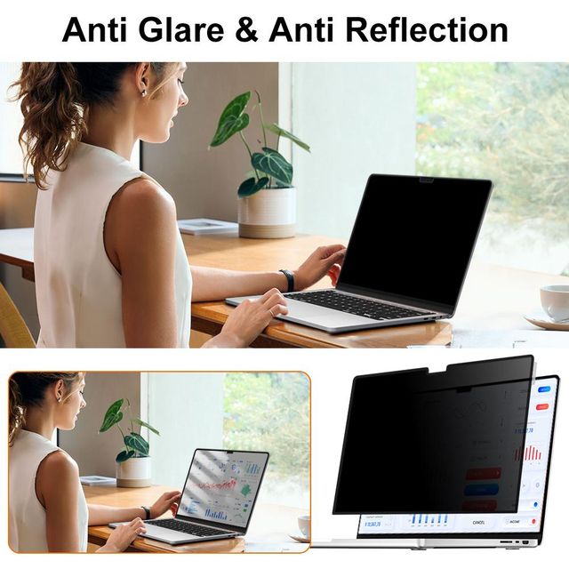 LFD 02 Nano Adsorption Anti-Spy Privacy Screen Protector with Anti-Scratch Filter for MacBook Air 13 2018-2026 Laptop - Image 2