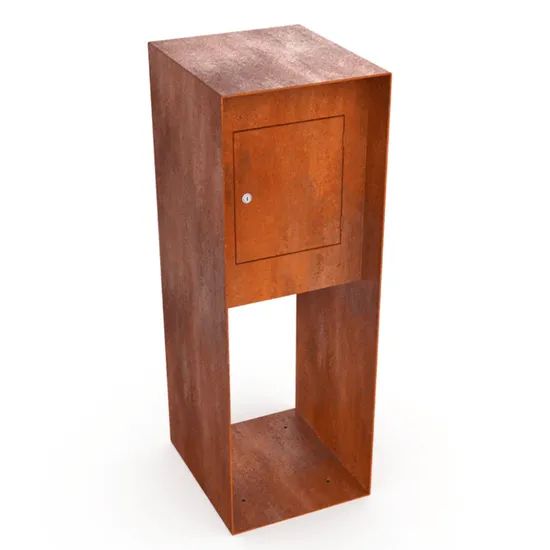 Corten Steel Standing Mailbox Home Metal Letter Boxes with Key Lock - Image 2