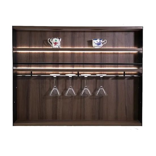 OEM Italian Furniture Hardware LED Racks Kitchen Aluminum Wood Wine Racks - Image 1
