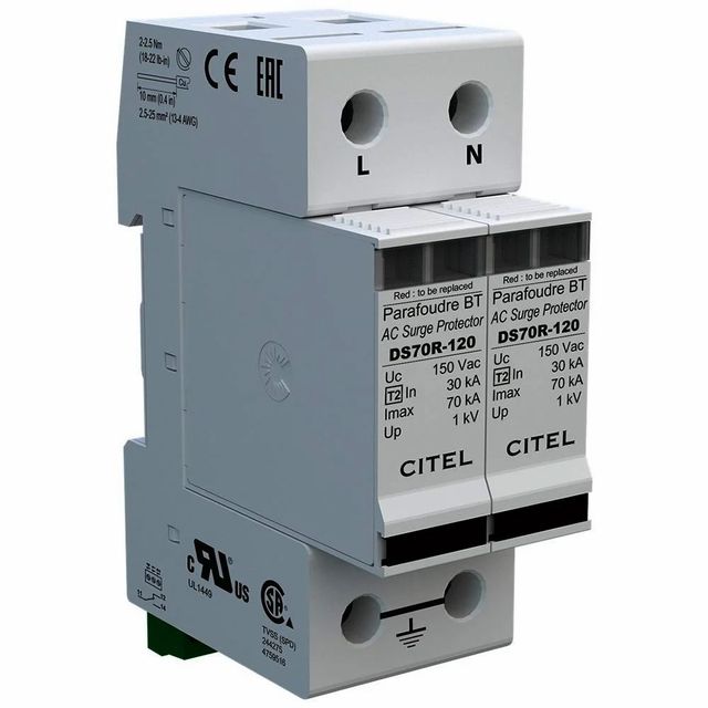 Surge Protectors Device Class A Brand CITEL Color White Material Plastic Phase Single Phase Number Of Poles 2.0 Chemical Resistance - Image 2