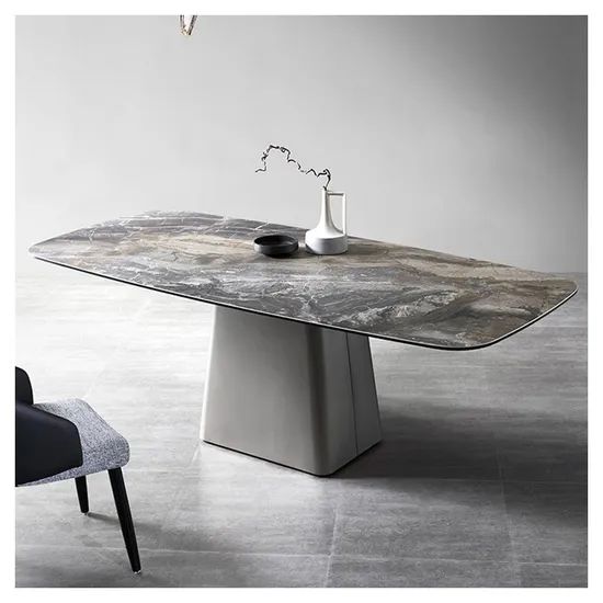 Marble Dining Table with Chairs Kitchen Room Furniture Set Dining Table Set - Image 1