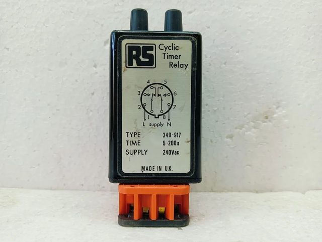 Rs 349-917 Cyclic Timer Relay Make: Rs Made: U.K. Origin U.k. Time: 5-200s Type: 349-917 Supply: 240vac Manufacturer Rs Availability In - Image 2