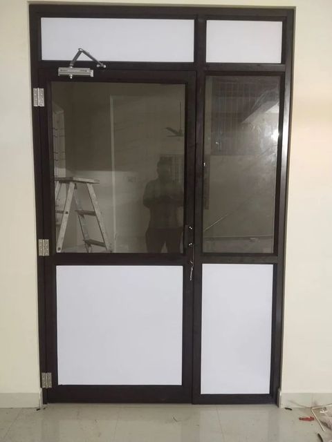 1 mm Slim Half Glass Aluminium Partition Work Partition Style Half Glass Location Chennai Application Commercial Glass Type Toughened - Image 2