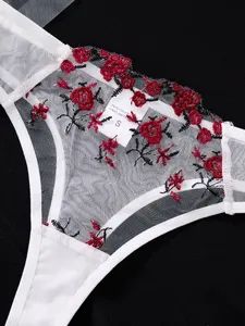 2022 New Arrivals Ensemble Erotic Night Wear Lenceria Lace Hot Lingeries Femme Women Embroidery Lace Bra Sexy Lingerie Set - Image 5