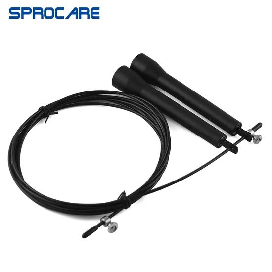 Speed Jump Rope with Ball Bearings Age Adult Weight 85g Color Black Origin China Gender Unisex Model NO. SP-JR57 Handle Material - Image 1