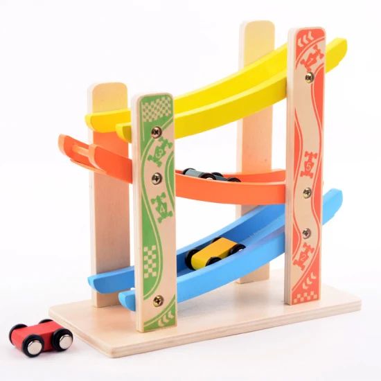 Children′ S Multilayer Wooden Track Glide Car Toy Inertia Sliding Racing Car Slide Racing Fun Car - Image 1