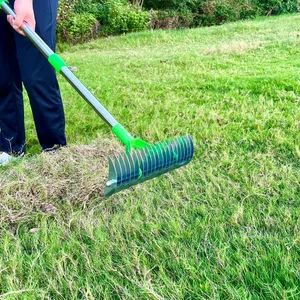 4.2FT Garden Dethatching Rake for Easy Lawn Cleanup Tools and Garden Thatch - Image 2
