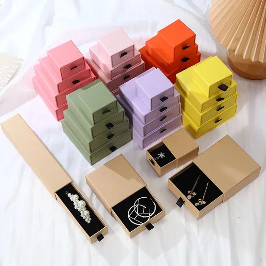 Jewelry Storage Box Custom Logo Square Pattern in Carton Packing - Image 1