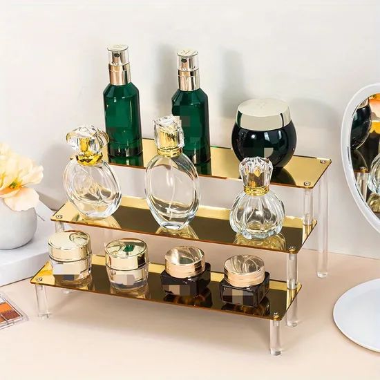 Custom Gold Figure Toy Acrylic Riser with 4 Steps Display Stand - Image 5
