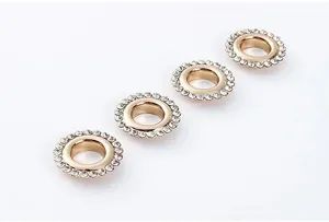 Custom Fashion Hot Colorful Silver Gold 15mm Bag Garment Rhinestone Grommet Eyelet - Image 5