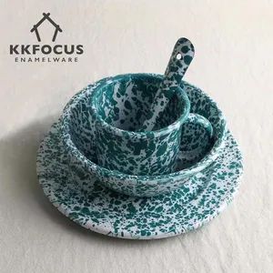 Enamel Manufacturer Custom Enamelware Tableware Dinnerware Set - Image 1