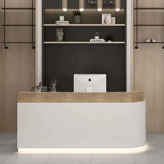 Custom Modern Commercial Barber Shop Front Reception Desk High-End Salon Desk - Image 1