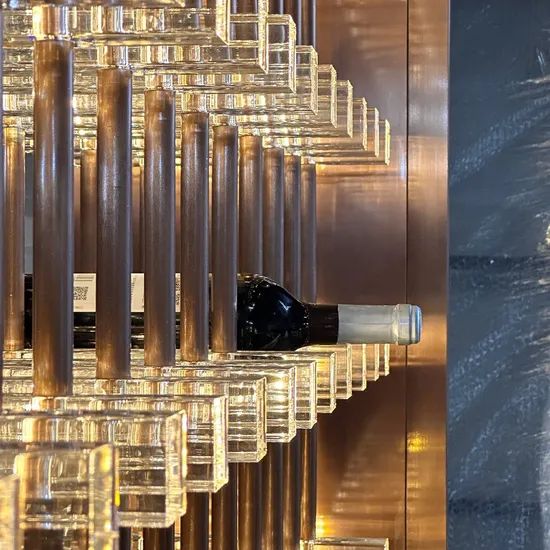 Royal Metal Gold-Lit Stackable Wine Rack with Llluminated Display Suitable for Family Wall Racks - Image 3
